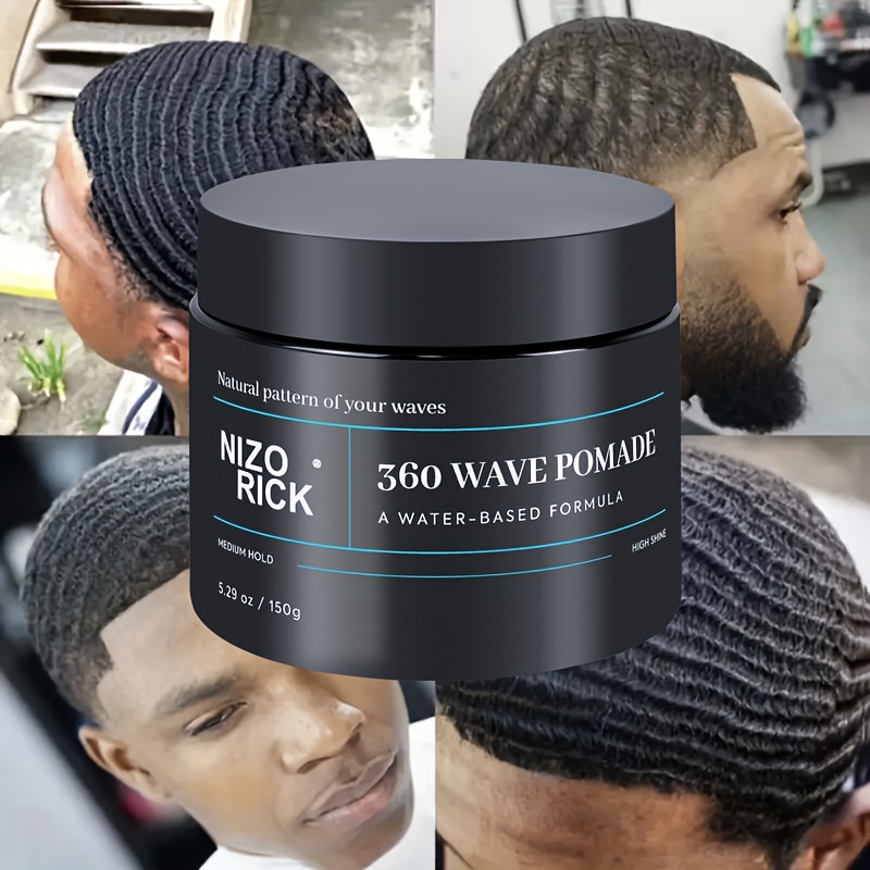 150G Nizo Rick 360 Wave Pomade, a Non-Greasy And Easily Washable Hair Styling Cream Designed for Layered Waves, Offers a Strong Hold And a Natural Appearance. This Unisex Hair Gel with Moisturizing Castor Oil