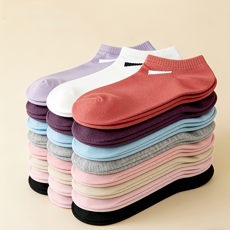 20pcs/10 Pairs Women'S Elegant Short Socks - Breathable Lightweight Invisible Spring Summer Casual Socks, Soft Tones (Suitable for Daily Wear And Special Occasions)