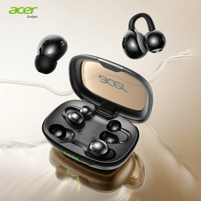 Acer Genuine V6.0 New Wireless Earbud Combo Set, 2 Pairs of Earbuds in 1 Charging Case, Clip-On And In-Ear Styles Suitable for Couples, Panoramic Surround Sound, Dual Noise Cancellation, Long Battery Life