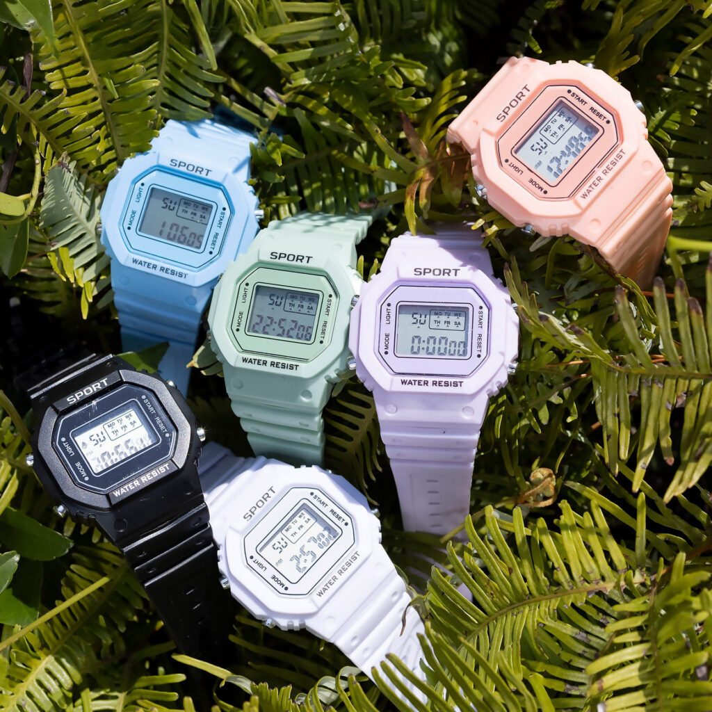 1pc Men'S And Women'S TPU Strap Multi-Color Sports Fashion Multi-Function Luminous Alarm Clock Square Case Electronic Watch Suitable for Daily Decoration Gifts