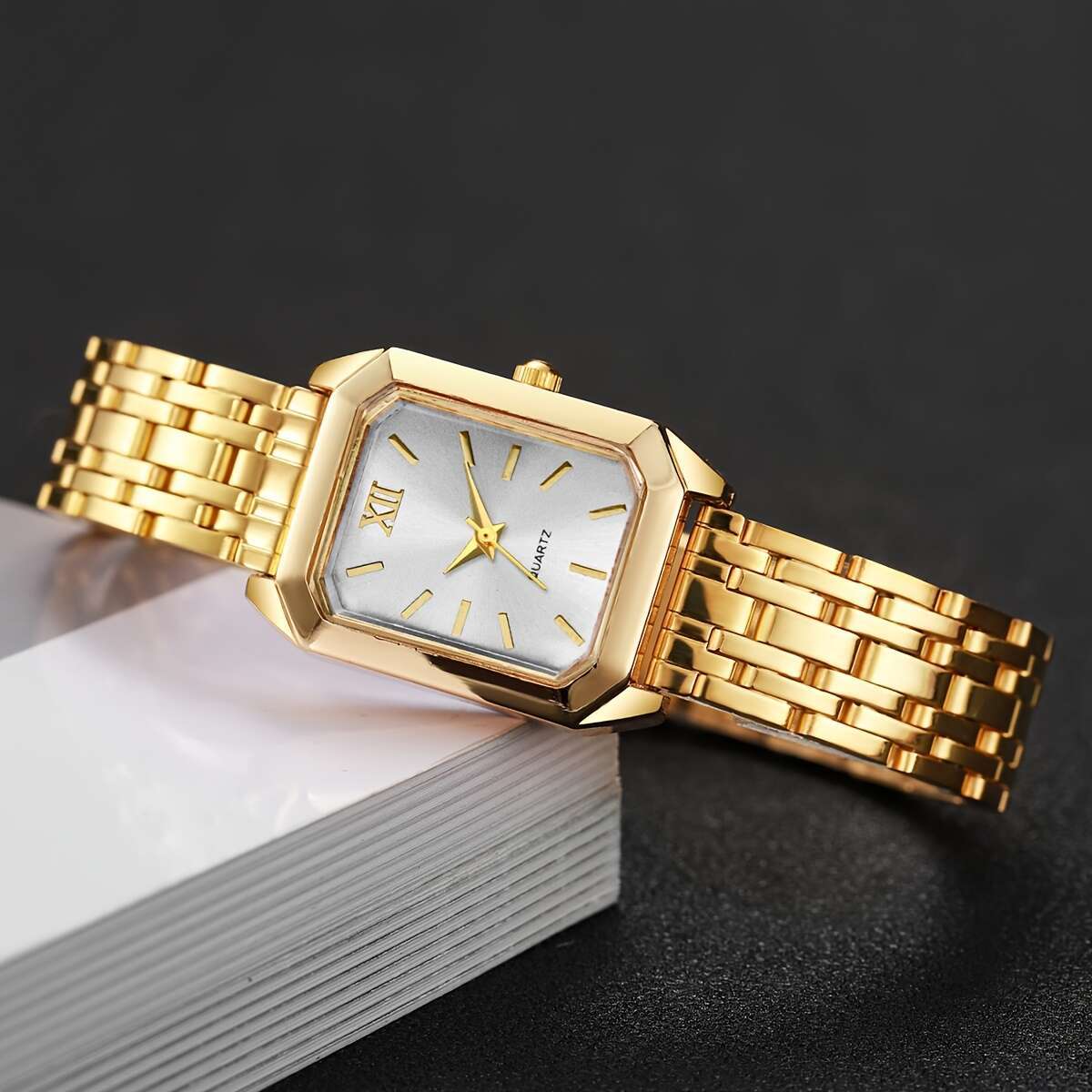 1pc Women'S Gift Watch Exquisite Fashion Square Roman Numeral Dial Versatile Quartz Wristwatch, Watch Box Not Included - Image 5