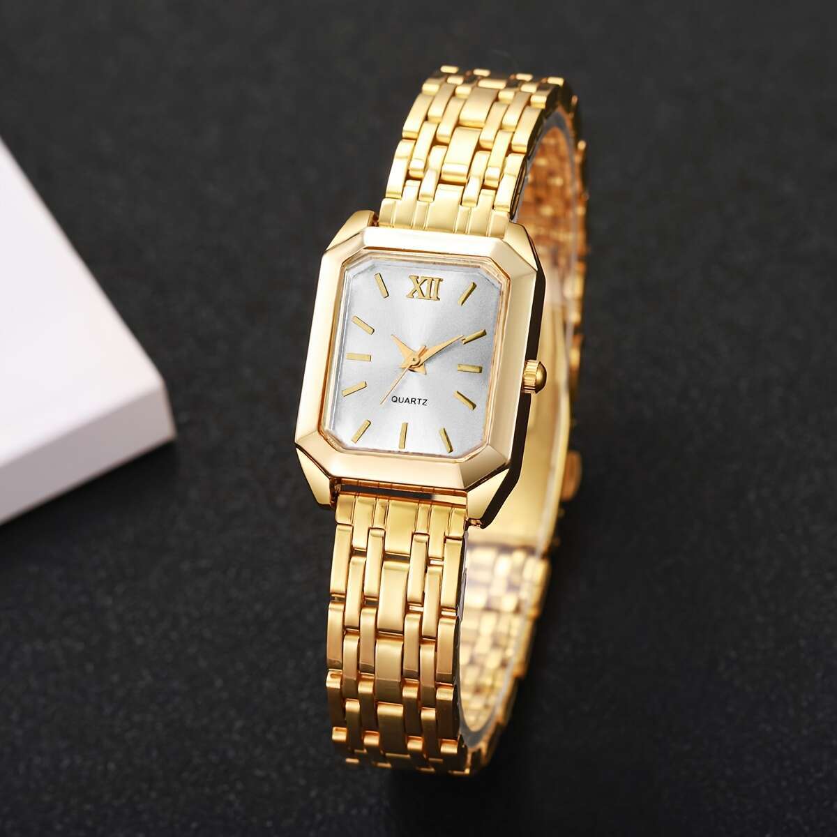 1pc Women'S Gift Watch Exquisite Fashion Square Roman Numeral Dial Versatile Quartz Wristwatch, Watch Box Not Included - Image 7