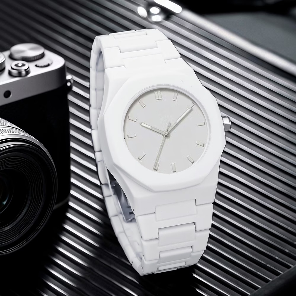 Men's Sports Watch, 2pcs Set, White Modern Design, Pointer Display, High-quality and Durable Acrylic Mirror and Synthetic Resin Case, Comfortable Strap, Suitable for Daily and Special Occasions, Fashionable Classic Watch - Image 9